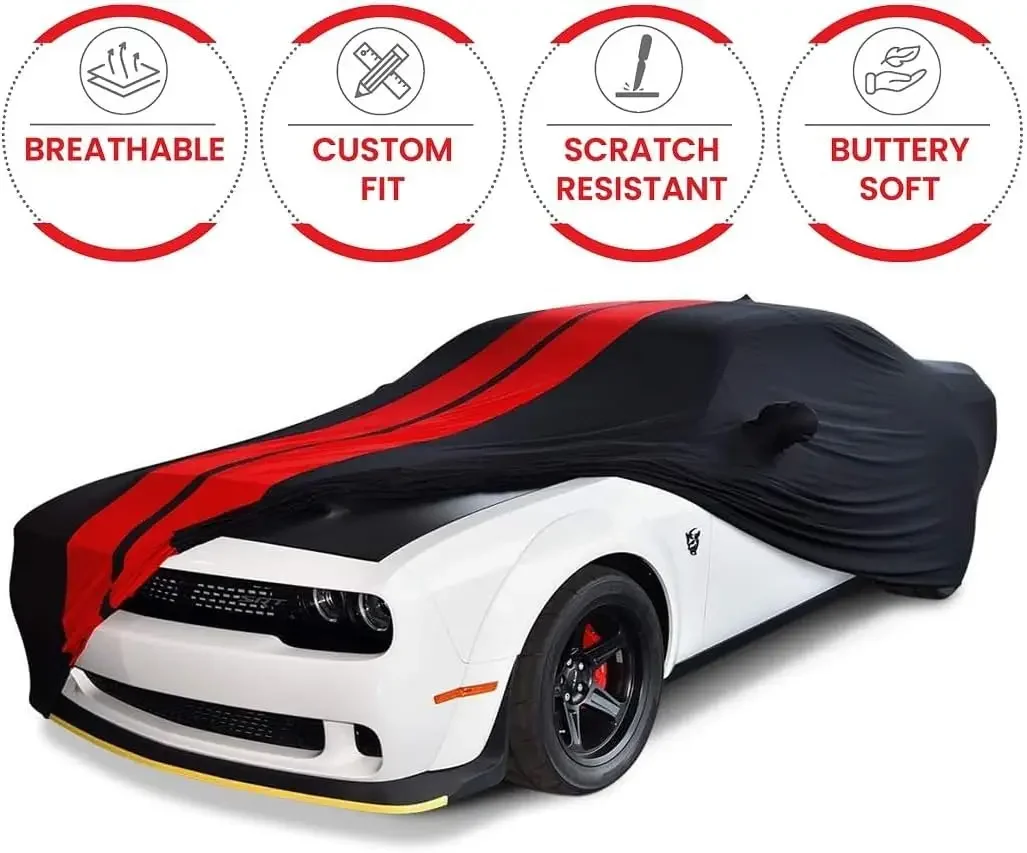 Indoor Car Cover Ultraguard Stretch Satin Custom Fit for 2008-2023 Do dge Challenger SXT GT R/T Scat Pack Hellcat Redeye