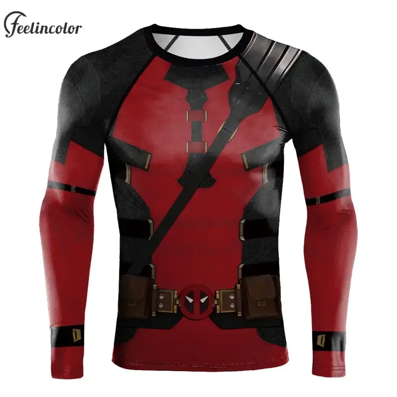 Wolverine Deadpool Compression Shirts Men Long Sleeve T-Shirts Gym Elastic Fitness Sportwear Fancy Party Clothes Male Clothing