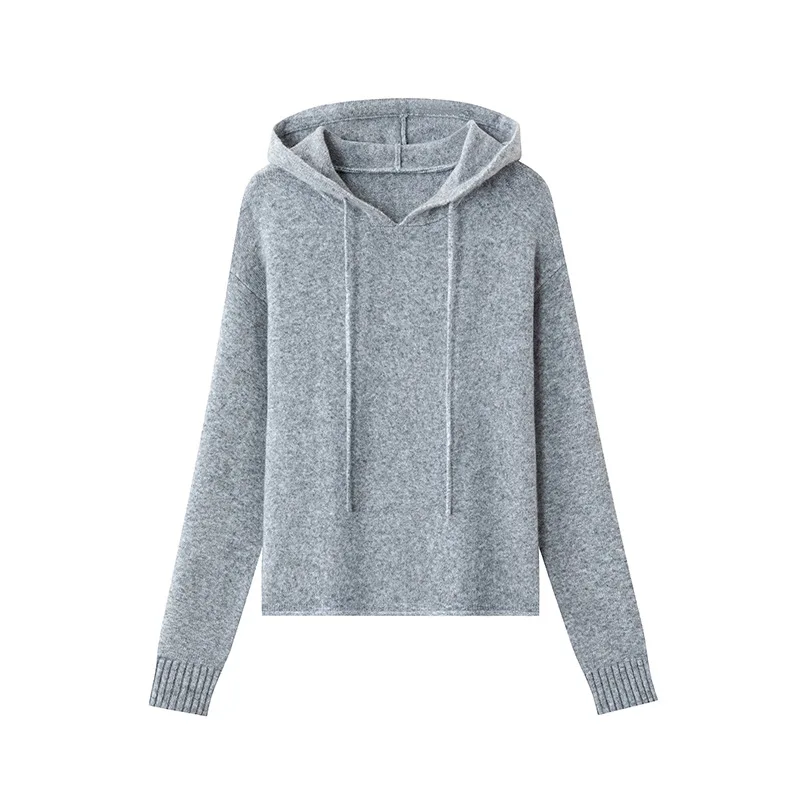 Birdtree, conjunto de Tops y pantalones con capucha de punto de mezcla de lana y cachemira, traje de punto suave para ir al trabajo para mujer, novedad de Otoño Invierno 2025 T5O501JF