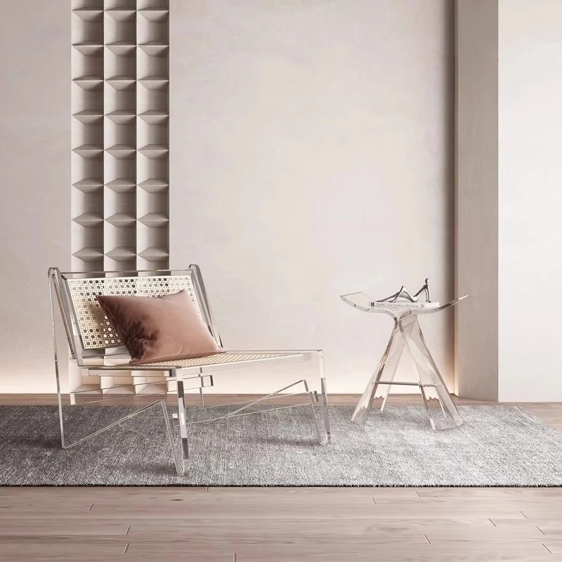 

Acrylic Chandigarh rattan sofa living room bedroom modern creative minimalist single lounge chair