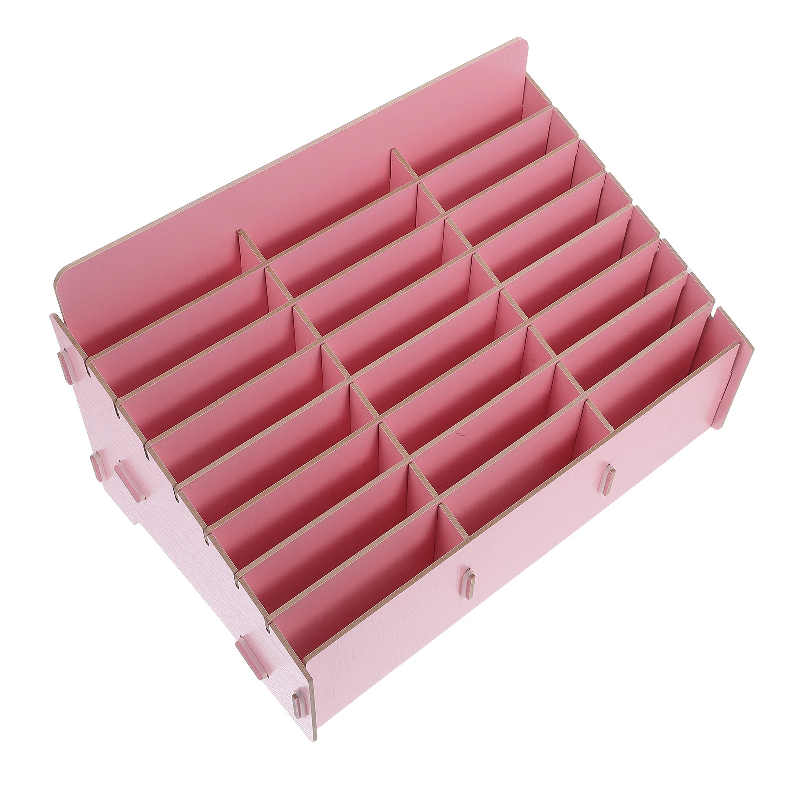 

24 Grids Wooden Phone Storage Box Desktop Organizer Rack For Classroom Office Meeting Room Multi Cell Holder Stand