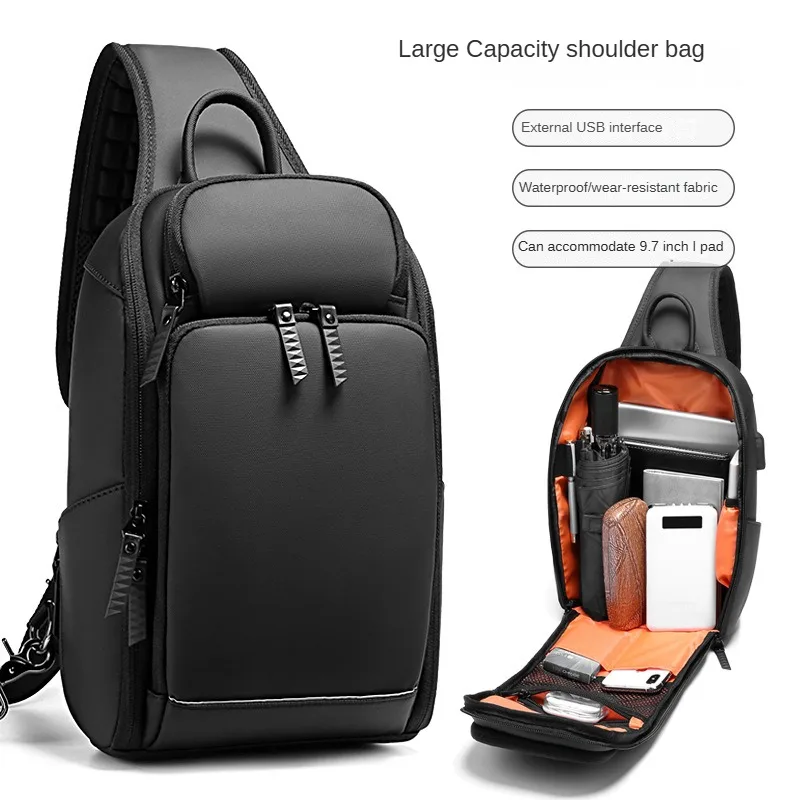 

New shoulder bag Men's chest bag Multi-functional large capacity sports crossbody bag Business men's chest