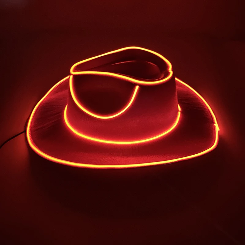 LED Cowboy Cowgirl Hat LED Flashing Hat with Heart Sunglasses EL Wire light up Jazz Hat for bride to be Wedding Party props