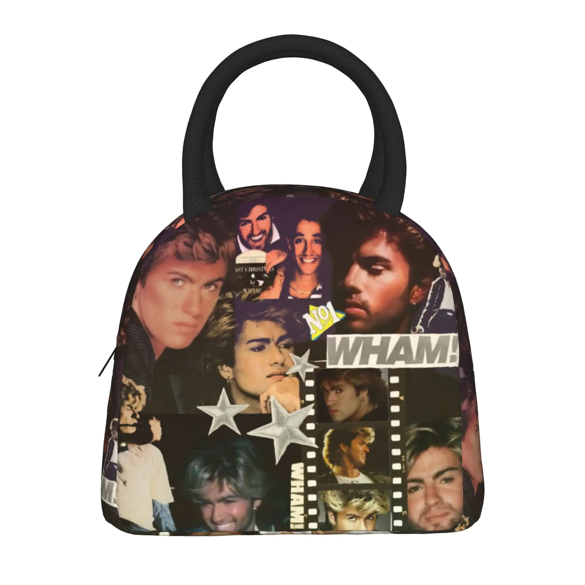 George Michael British Singer Lunch Bag  Convenient Lunch Box Adult Picnic Print Cooler Bag Leisure Oxford Tote Food Bags
