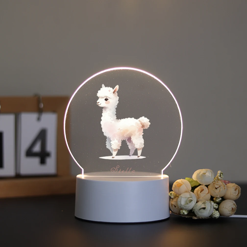 Modern minimalist custom light panel A alpaca Customized Name: Lantern Night Light Room decoration gift RGB night light LED