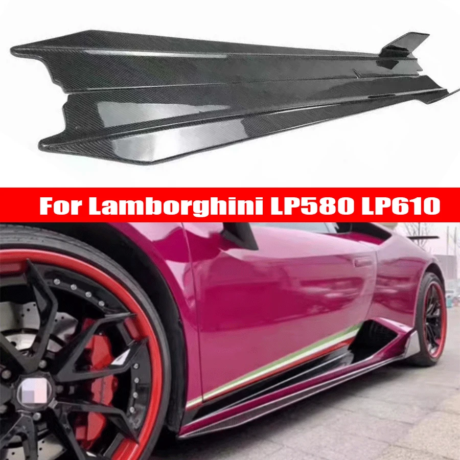 Para Lamborghini Huracán LP580 LP610 580: Faldones laterales de fibra de carbono, Splitters de parachoques laterales, Alerones laterales, Paneles laterales, Piezas de automóvil