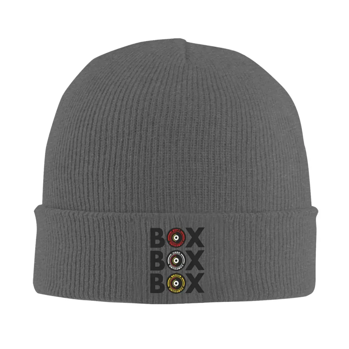 Box Box Box Infographic F1 Tyre Compound Design Warm Knitted Cap Bonnet Hat Autumn Winter Outdoor Beanies Hats for Unisex