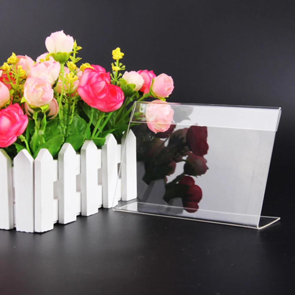 

20pcs 6X4Cm L-Shaped Price Tag Clear Acrylic Label Stand For Shelf Display Reusable Storage Rack Supermarket Shop Retail Store