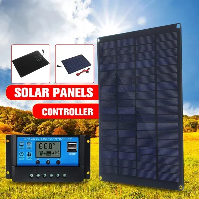 Solarpanel 20 W 18 V mit Batterieclip, Outdoor, Camping, Wandern, netzunabhängiges Ladegerät, wasserdicht, zum Aufladen von Notfone