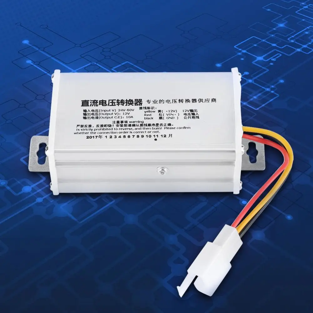 24V-60V Input DC Converter 12V Output 10A Current Step Down Transformer 120W Power Voltage Converter Electric Scooter