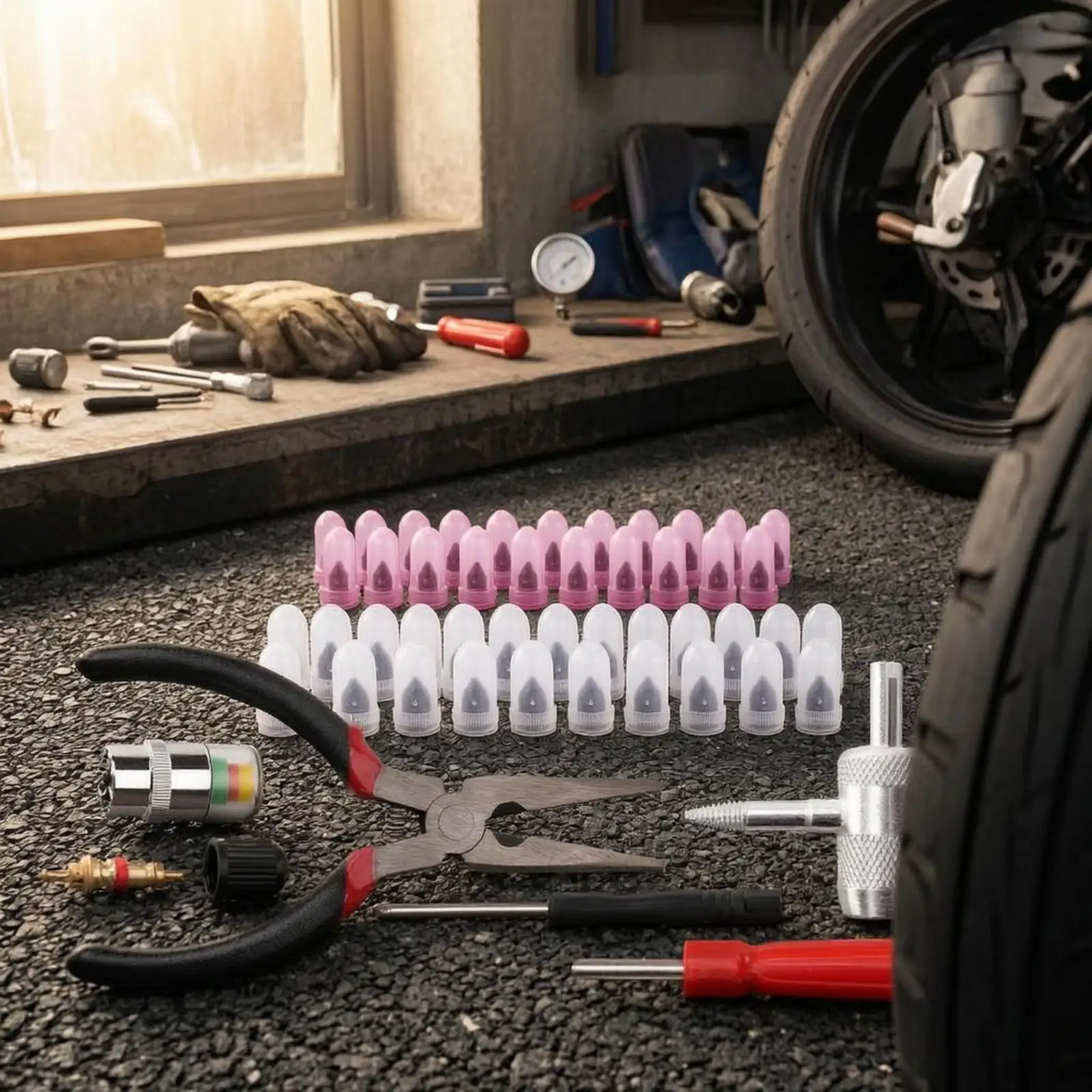 40 Pieces Tire Repair Kit Two Sizes Tire Plug Kit Ridged Plugs