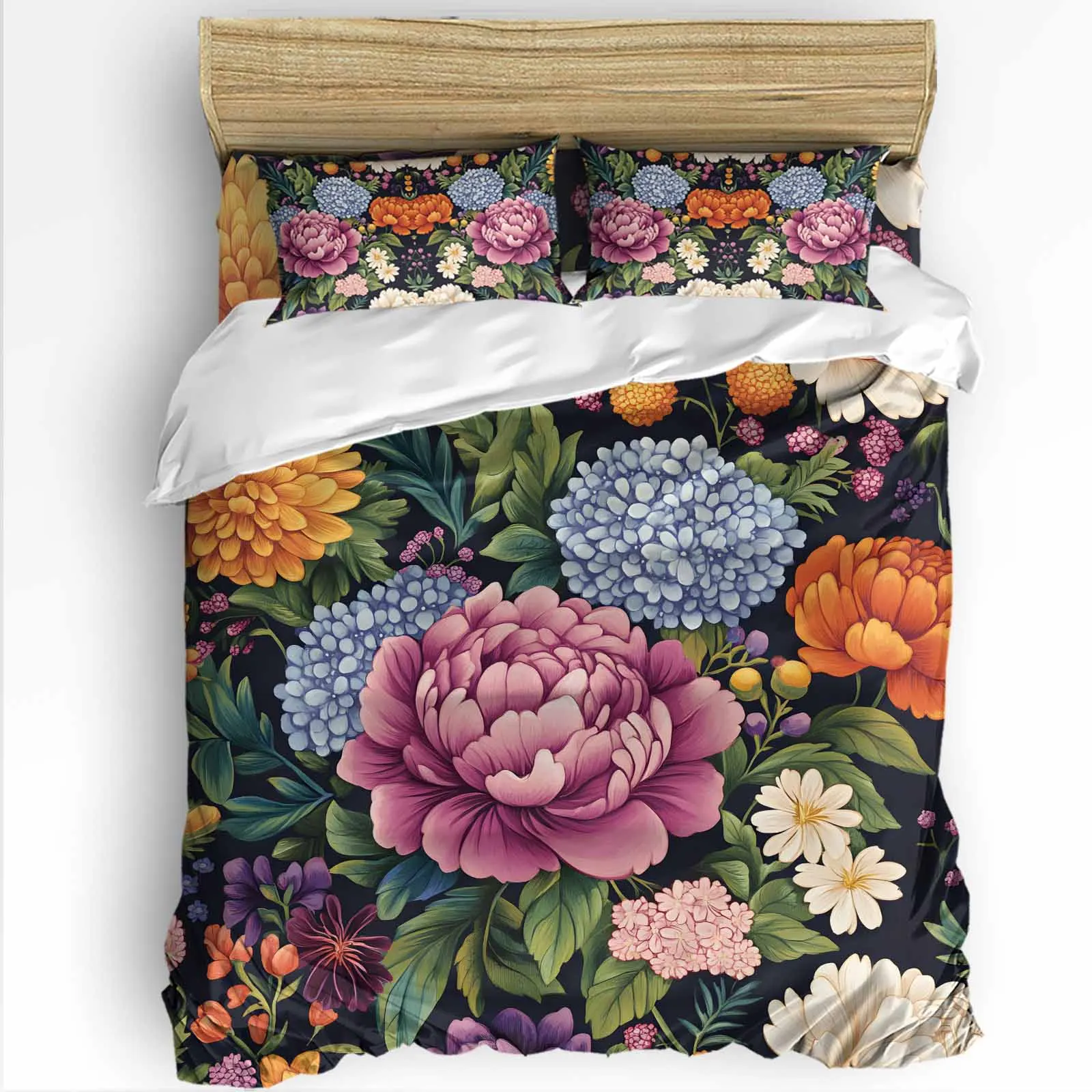 

Revivalism Dahlia Flower Duvet Cover Set 2/3/4pcs Bedding Bed Sheet Pillowcases Cover Set