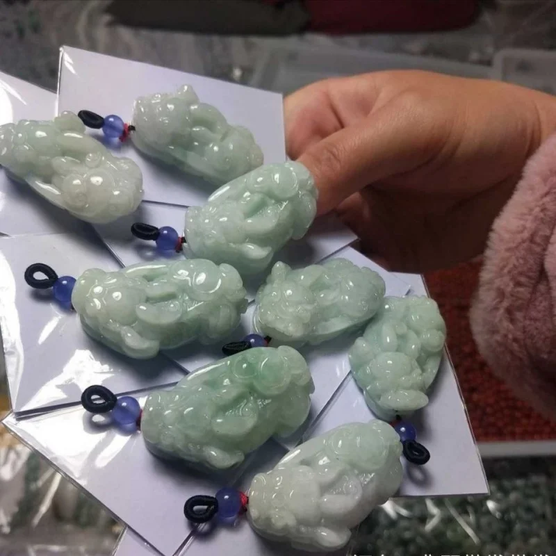 

Подвеска Пи Сю из мьянманского жадеита, бусины, ювелирные аксессуары, модные универсальные украшения