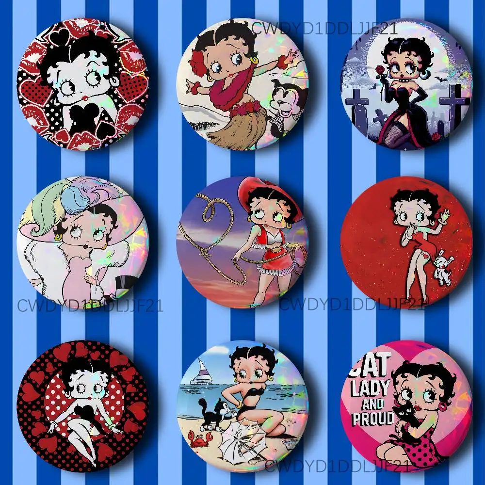 B-BettyS Doll B-Boop-y-es Badge Handmade Button Brooch for Backpack Hat Shirt Accessories Gifts