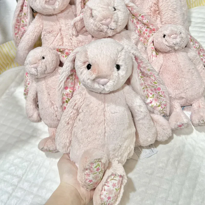 Jelly Cat 30 cm Ostern Lila Bonnie Kaninchen Floral Rosa Erdbeere Ohr Kaninchen Grau Plüschtier Katze und Hund Interaktives Spielzeug Haustier Geschenk