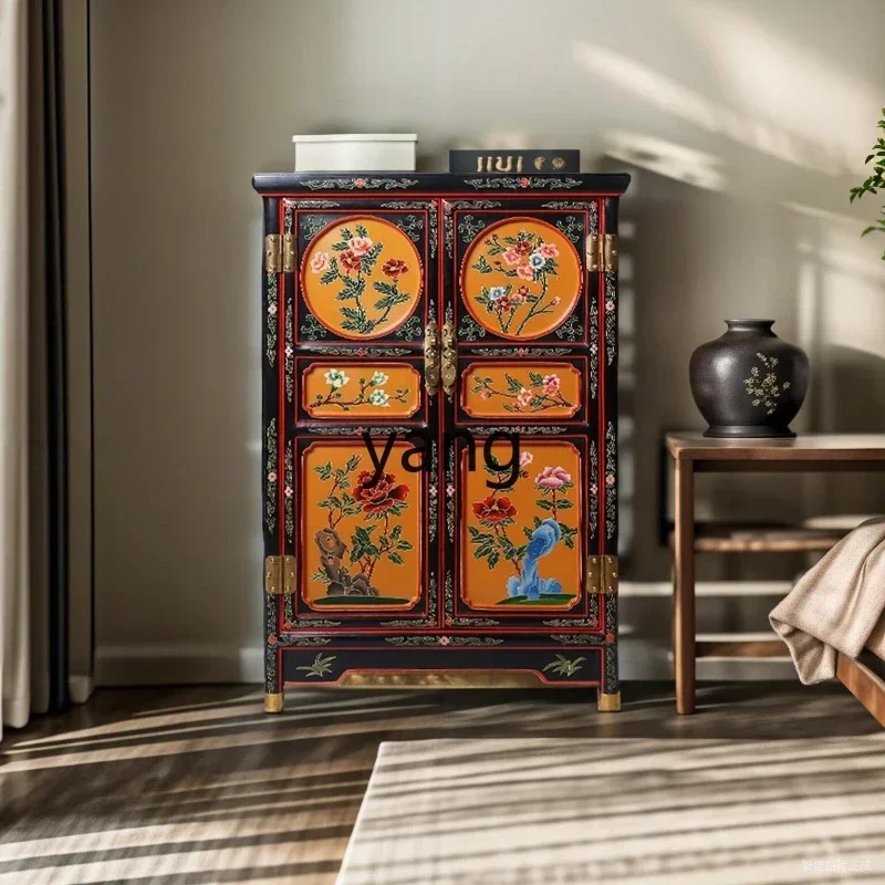 LTT new Chinese-style engraving filling hand-painted dining side wall locker storage living room
