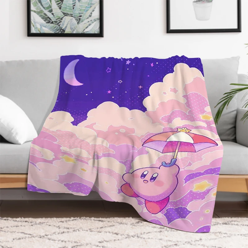 K-Kirbys Cute Cartoon Blanket Kid's Blanket Double Bed Blankets for Decorative Sofa Furry Warm Winter Throw & Throws Fluffy Soft