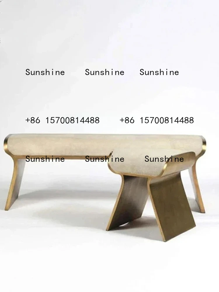 

Light Luxury Shoe Changing Stool Pedal Stainless Steel Small Low Stool Post-Modern Personality Bench