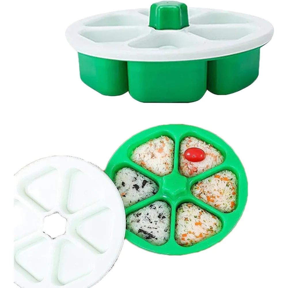 Molde triangular para sushi DIY, molde para onigiri sin BPA de calidad alimentaria, molde para arroz onigiri, puede hacer hasta 6 bolas de arroz para sushi, molde para bento de almuerzo