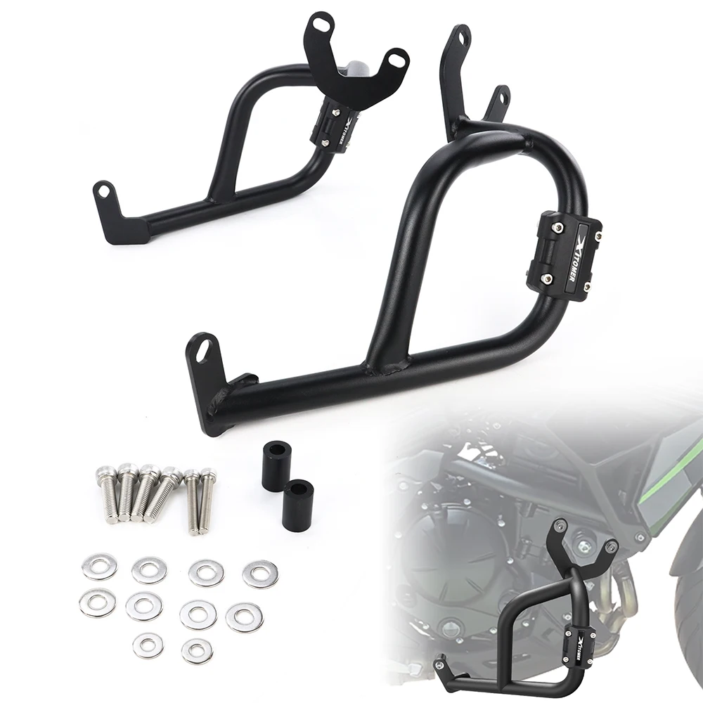 

Для KAWASAKI Versys 650 2015-2021 2022 2023 2024 мотоциклетные дорожные защитные дуги, клетка для трюков, защита двигателя, защита бампера