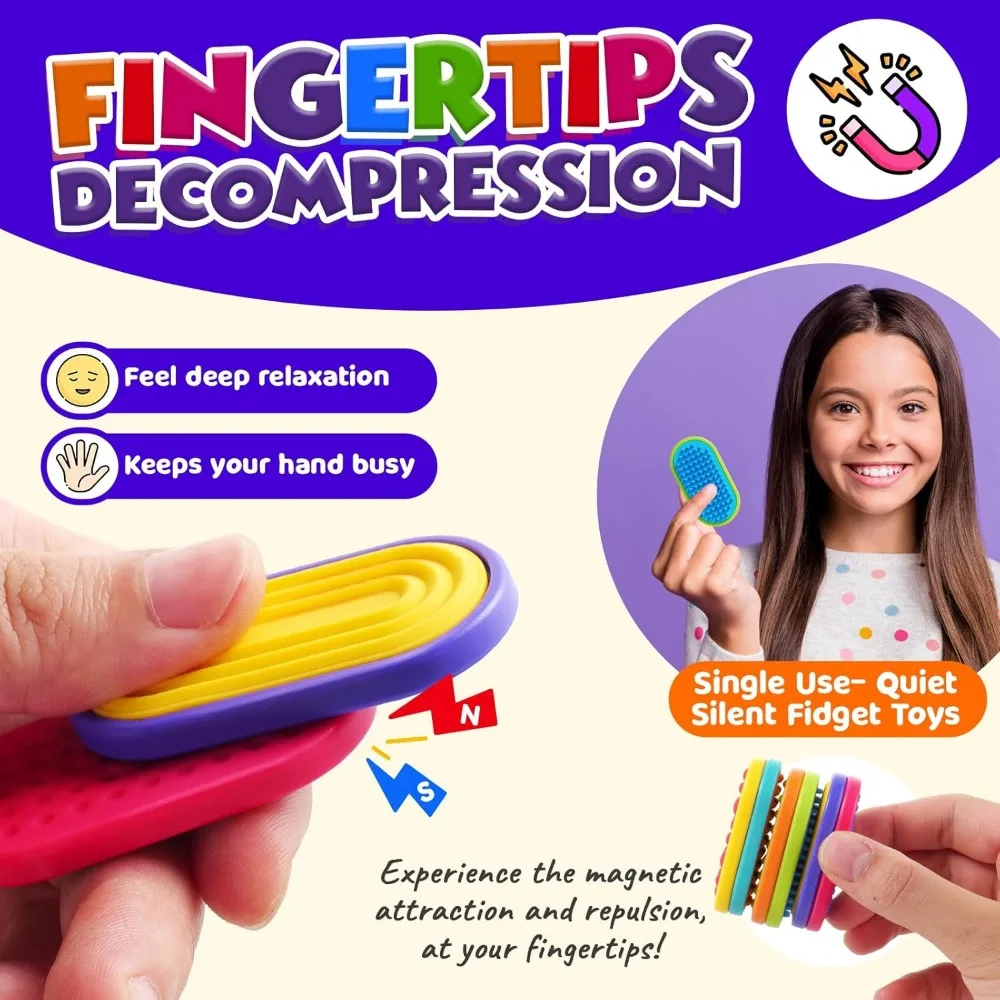 Juguetes magnéticos de silicona para niños: deslizadores para aliviar el estrés para autismo y ansiedad