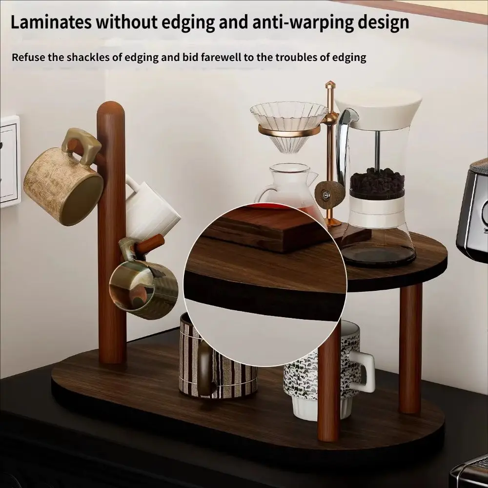 Retro Style Wooden Desk Shelf Organizer Multi-layer Space Saving Desk Display Rack Convenient Large Capacity