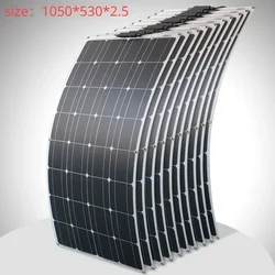 1000w Flexible Solar Panel 12v 24v Panel Solar 100w Monocrystalline  Battery Charger for Rv Electric Car Camping Yacht