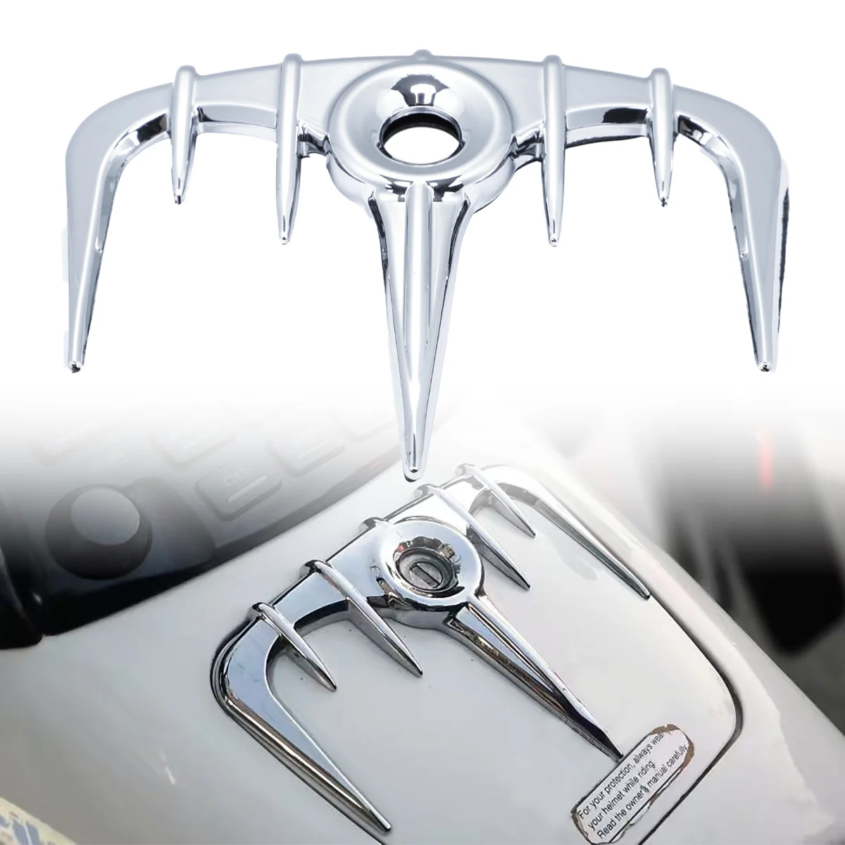Chrome Claw Cover Gas Tank Door Trim For GW Goldwing GL1800 2001-2010 Honda Motorcycle Accent Decoration 2009-08-07-06-05-04-03