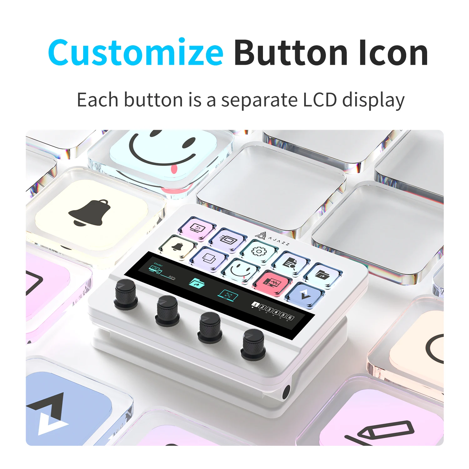 Ajazz AKP05 Mechanical Macro Keyboard Macropad Stream Deck Multimedia Controller for Office Gaming
