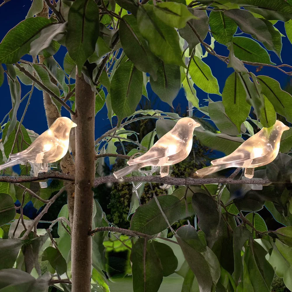 Solar Powered Bird Shaped Light String Outdoor Waterproof Lamp For JZSTOM Garden Villa Balcony Decorative Fairy Lighting