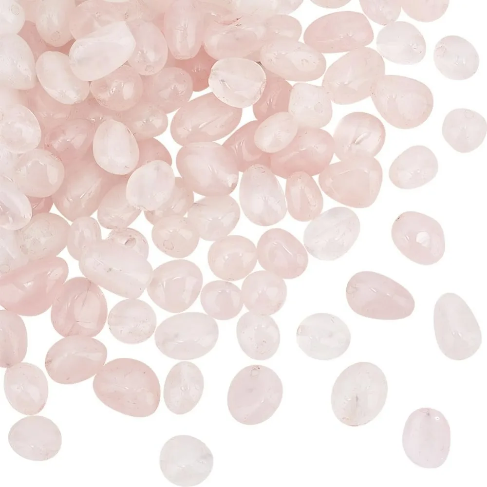 about 80~120Pcs/2 Strands Natural Rose Quartz Beads Gemstone Oval Loose Beads Crystal Energy Stone Natural Stone Crystal Beads