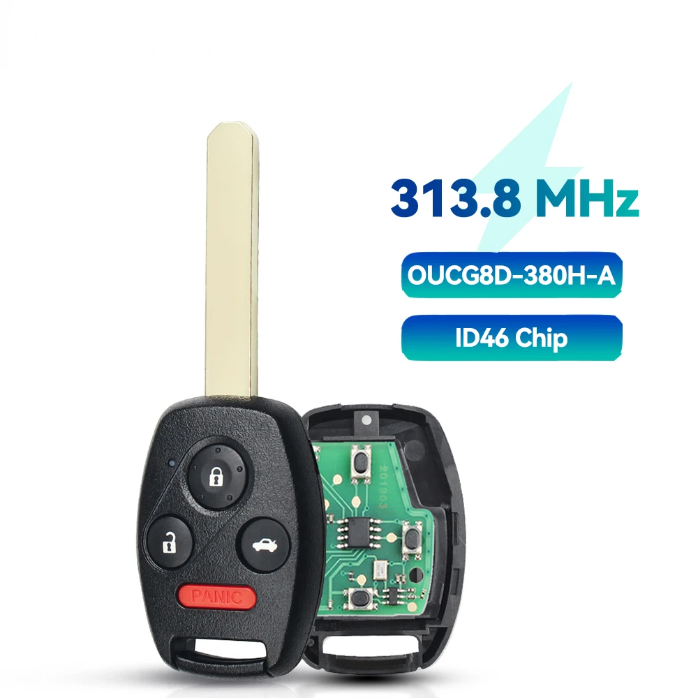 Keyyou 313,8 mhz auto fernbedienung schlüssel für honda odyssey ridge line fit 2014-2018 OUCG8D-380H-A 2 2006 1 tasten steuern id46 chip