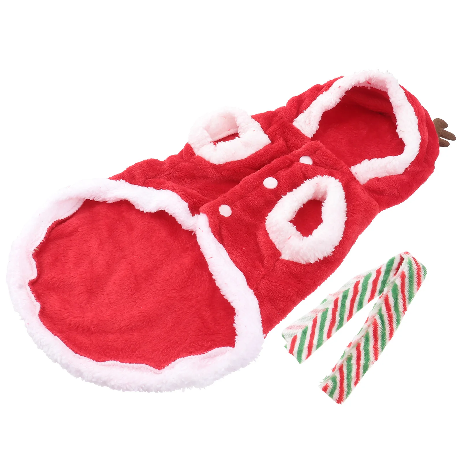 

Christmas Pet Dog Keep Warm Clothes Flannel Elk Pattern Costume Autumn Winter Puppy Hooded Coat Size L Clothing