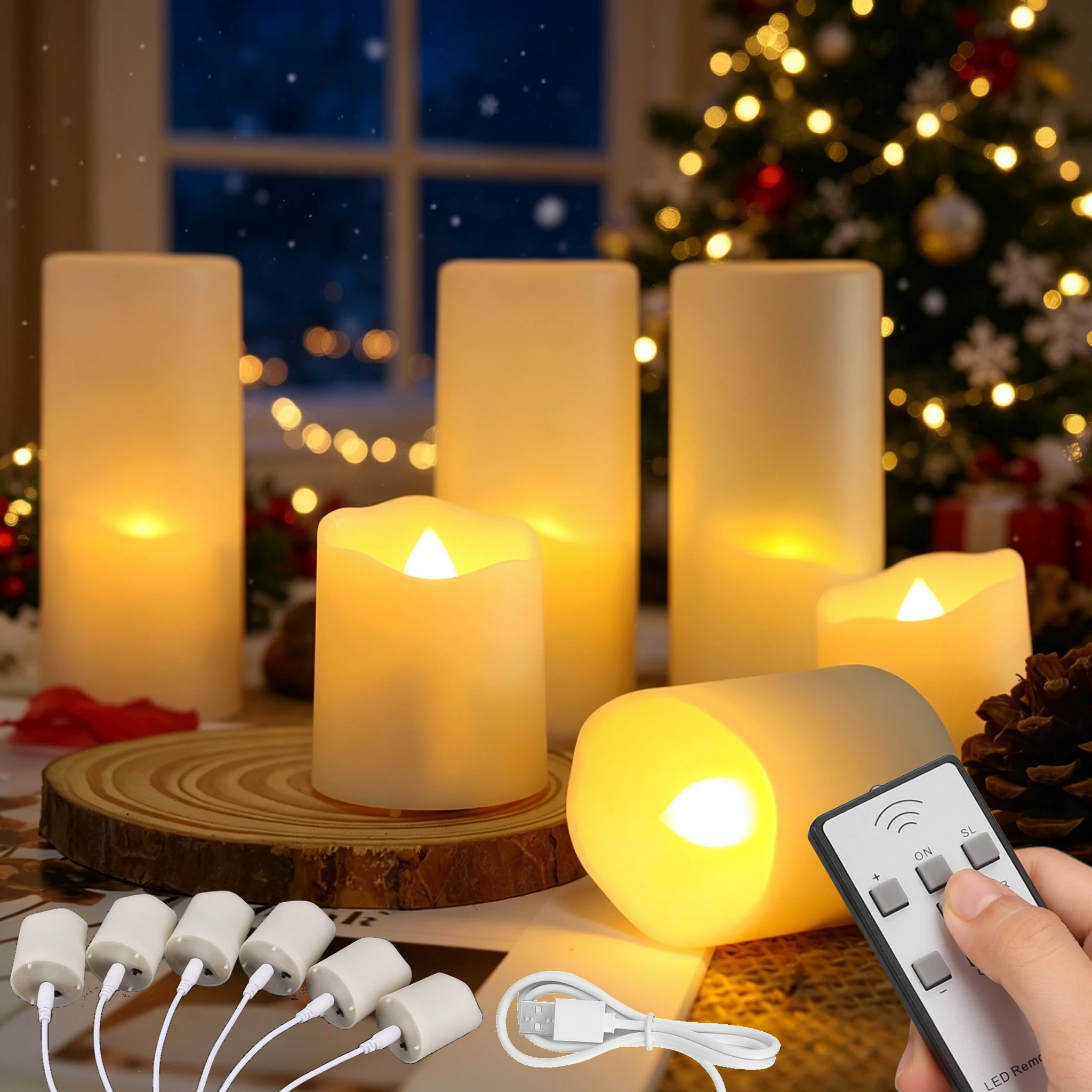 Rechargeable Led Candles Timer Remote LED Light Flameless For Wedding Room Garden Holiday Lighting Home Decor Tea Candle Lamp