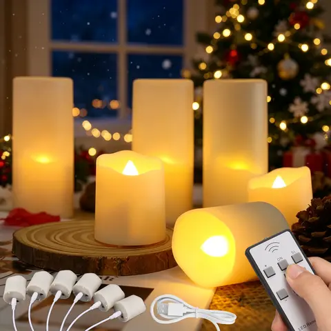 Rechargeable Led Candles Timer Remote LED Light Flameless For Wedding Room Garden Holiday Lighting Home Decor Tea Candle Lamp