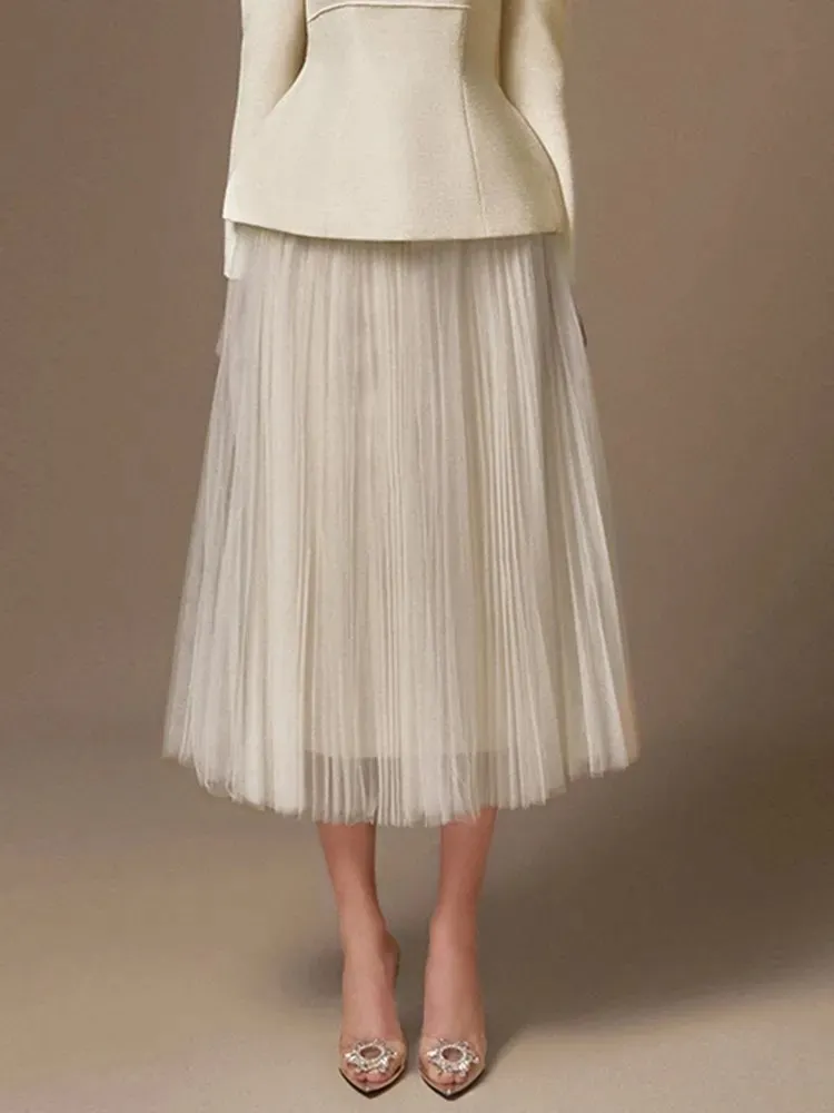 Vgh Effen Tweedelige Set Voor Vrouwen Diagonale Kraag Lange Mouw Gesplitst Knoopsluiting Top Hoge Taille Een Lijn Rok Temperament Sets Vrouw