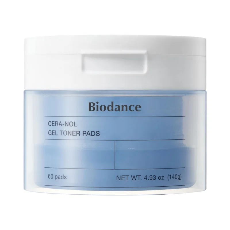 Biodance Ceranol Toner Pads 60Pcs Céramide HA Hydratant Apaisant Anti-rougeurs Réparateur Barrière Eau Glaciale Pour Peaux Douces, Sensibles et Sèches