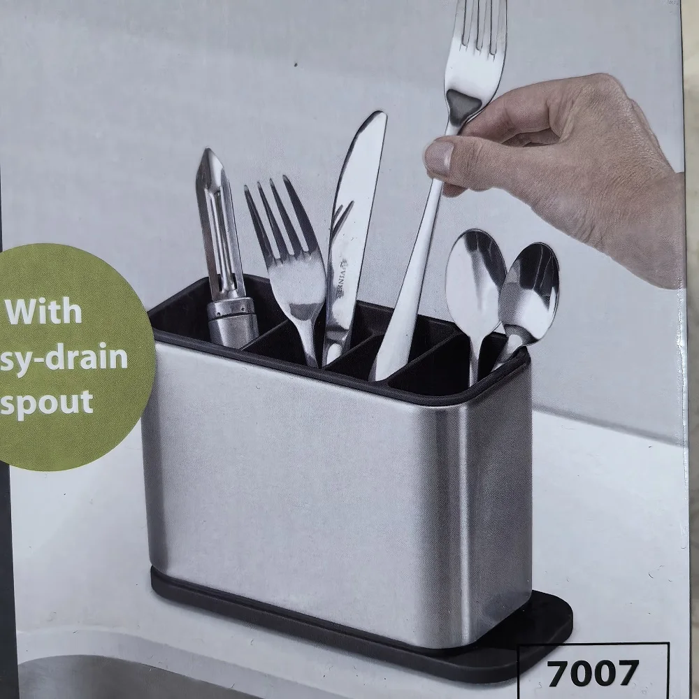 Kitchen Cutlery Organizer Knife Stand Plastic Drain Storage Holder Spoon Fork Chopstick Kitchenware Cooking Tool Tray Shelf Box