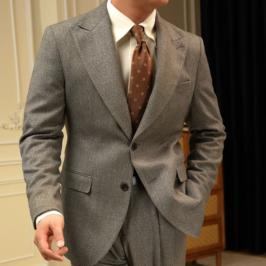 

Мужской стильный блейзер из шерстяной смеси, деловой костюм для мужчин, с острыми лацканами, для работы, поездок на работу, собеседований, свадебный костюм