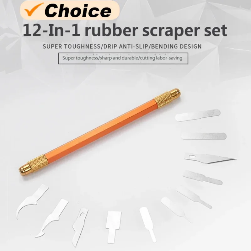 TE-01 12in1 Scratcher Set For Mobile Phone Tablet Repair IC Glue Adhesive Scraper Film Coating Carving Knife Prying Knife Blade