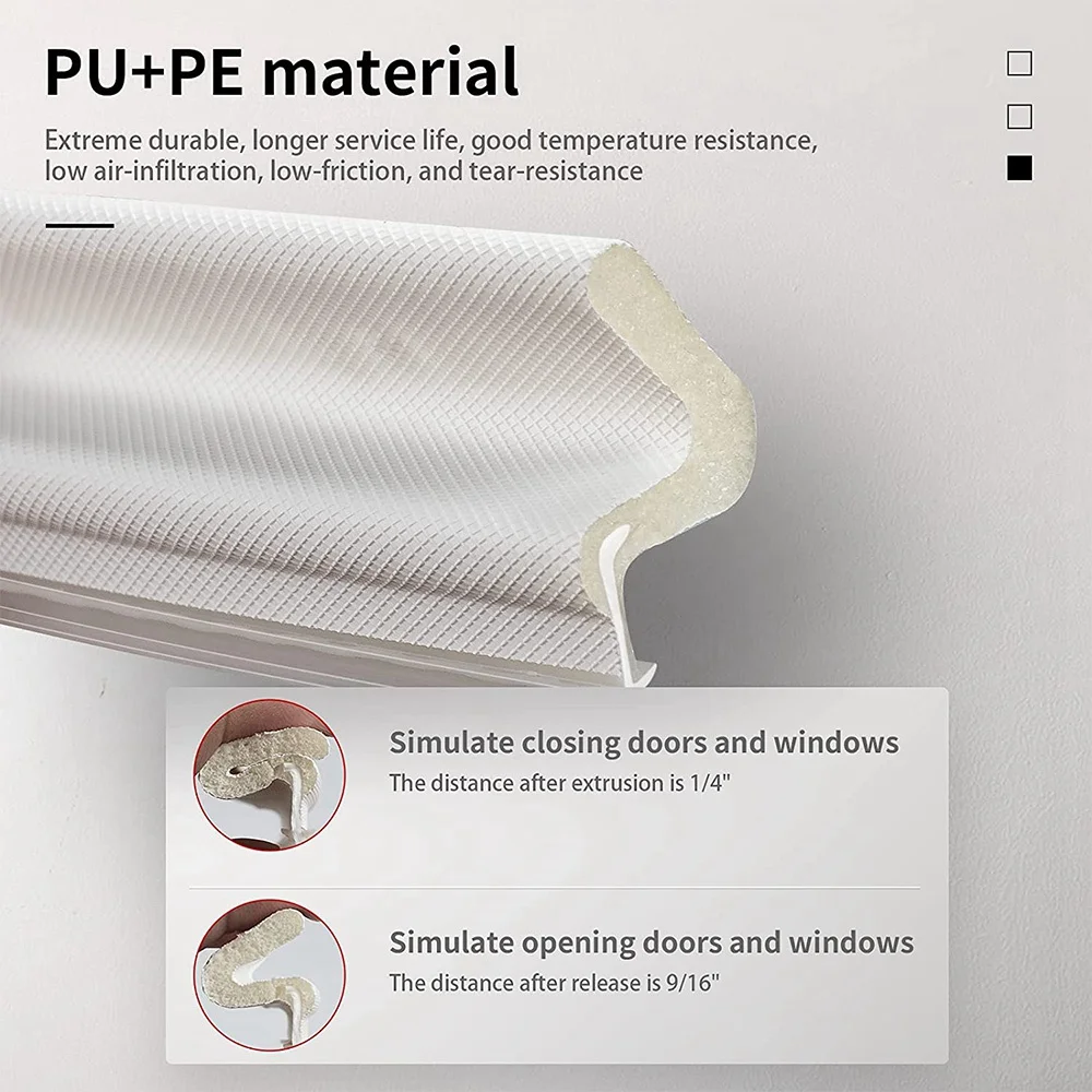AAAC-Weather Stripping Seal Strip For Doors/Windows "Q" Foam 26 Feet Long, Card Slot Installation Seals Large Space, Easy Cut