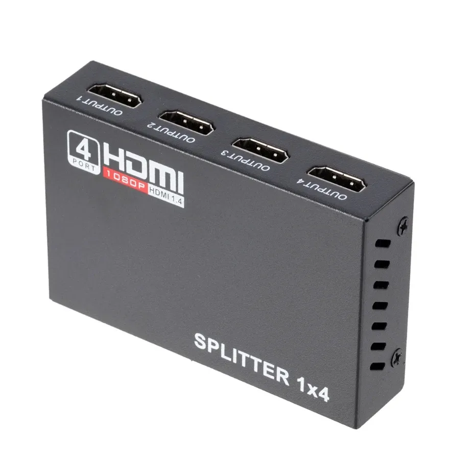 YIGETOHDE 1 In 4 Out HDMI-compatible Splitter 1080P 1X4 HDMI-compatible Signal Amplifier Multiple Display For HDTV DVD PS3 Xbox