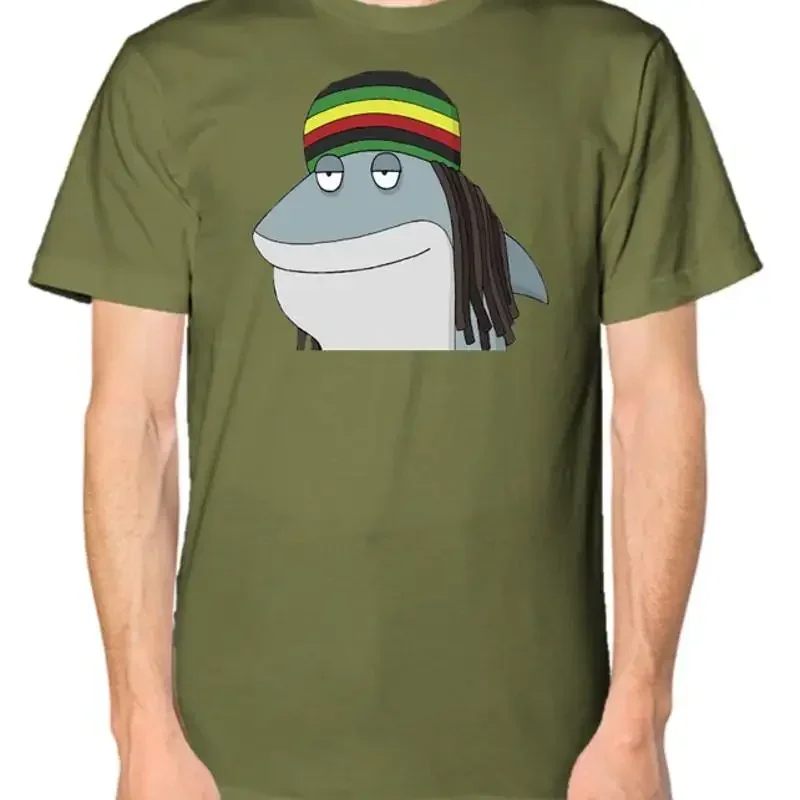 Shark Rasta T shirt Rastafari Rastafarian Top Jamaica