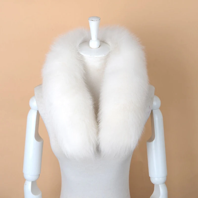 Natural Fur Fox Scarf for Women Winter Warm 100% Real Fur Scarves Fashion Drawstring Large Fox Tail Fluffy Mufflers Long 80cm