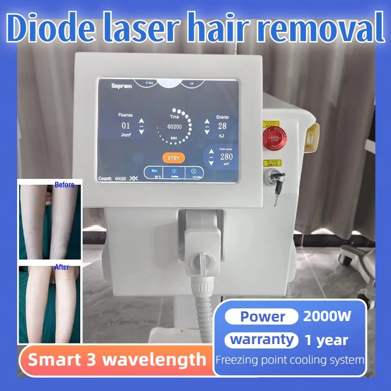 

Smart 3-Wavelength Diode Laser Hair Removal Machine For All Color Hair Freezing Point Cooling Systems Painless Forever 6.18 SALE