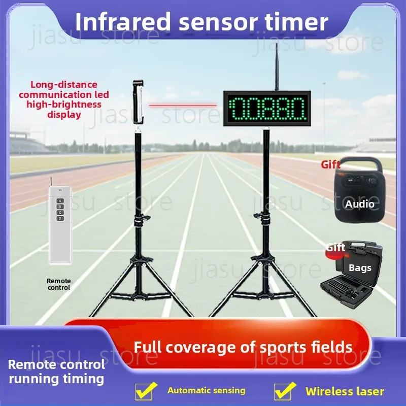 Automatic Laser Infrared Stopwatch Timer, Sports Timing System for Race Basketball Football Gymkhana Competition
