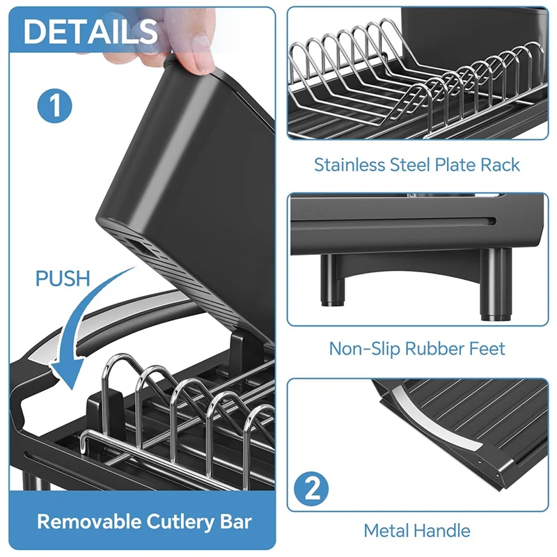 

ABBO-Adjustable Knife Rack Extensible Kitchen Counter Cutlery Rack Nozzle Cutlery Filter With Storage