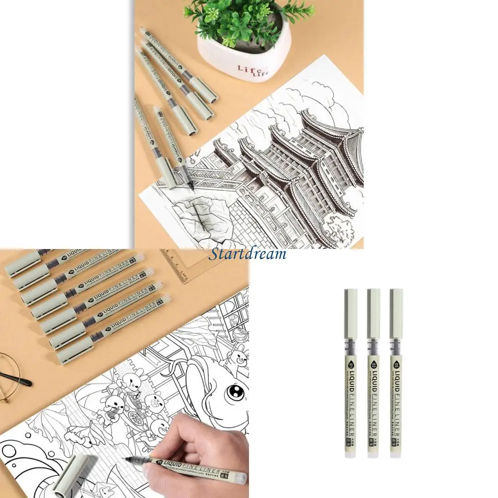 

3/4/5/6/7/8 PCS Liner Pen Set Tawraney Sketching Rawing Art Supplies K92C