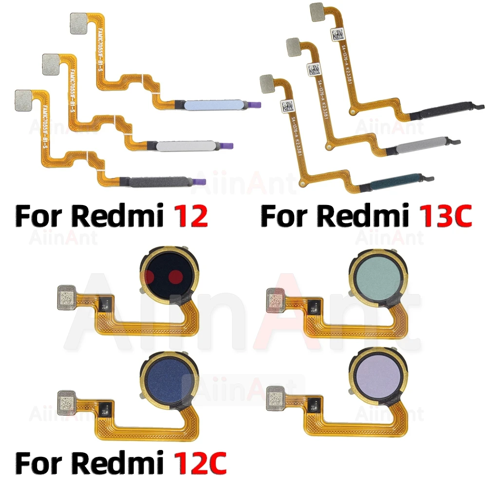 

Home Back Side Power Button Touch ID Finger Scanner Fingerprint Sensor Flex Cable For Xiaomi Redmi 12 12C 13C 12R 4G 5G Parts