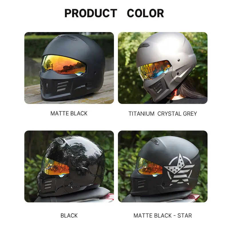 Scorpion-Casque intégral ABS pour hommes et femmes, casques de moto, lentille intégrée, quatre saisons, adulte, approuvé par le DOT, cyclomoteur